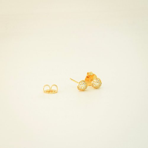 ARETES ZIRCONIA CON BAÑO DE ORO