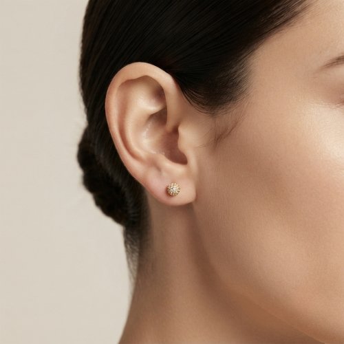 ARETES ZIRCONIA CON BAÑO DE ORO