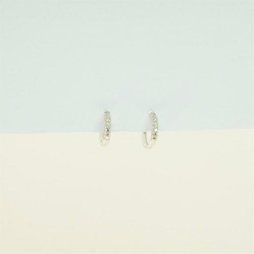 ARETES ARGOLLA ZIRCONIA CON BAÑO DE RODIO