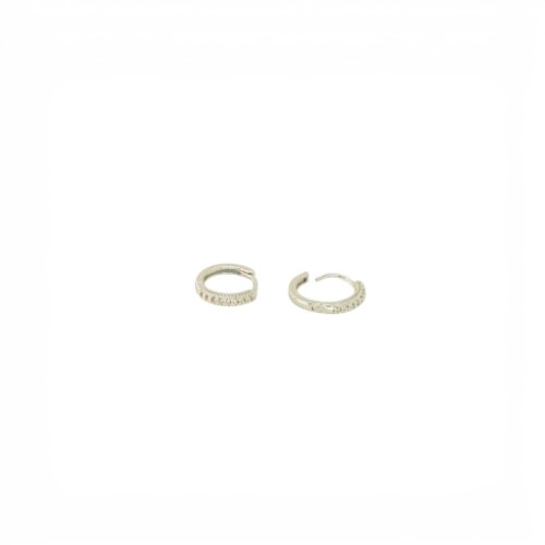 ARETES ARGOLLA ZIRCONIA CON BAÑO DE RODIO