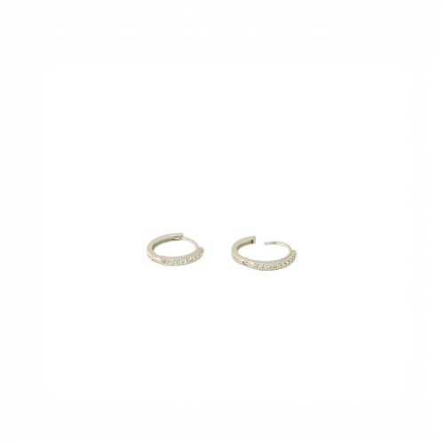 ARETES ARGOLLA ZIRCONIA CON BAÑO DE RODIO