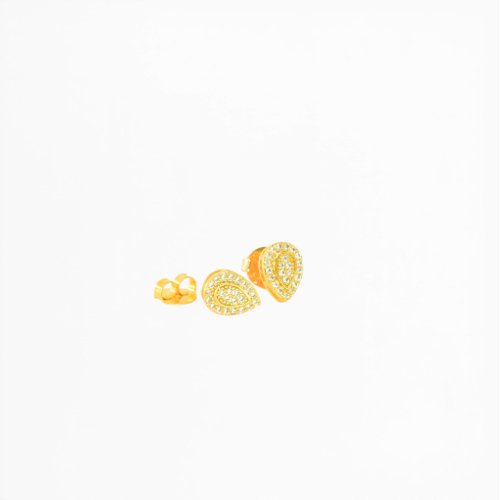 ARETES ZIRCONIA CON BAÑO DE ORO