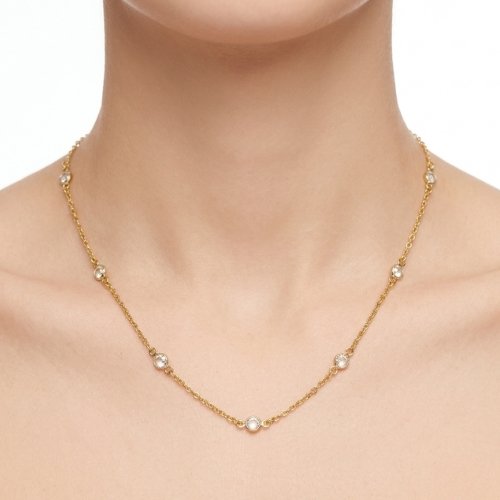 COLLAR CRISTAL CON BAÑO DE ORO