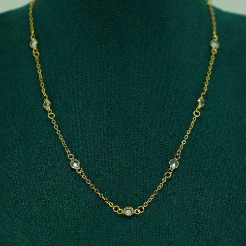 COLLAR CRISTAL CON BAÑO DE ORO