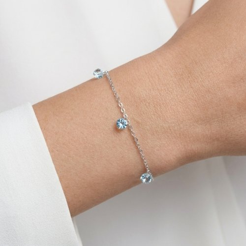 PULSERA CRISTALES CON BAÑO DE RODIO