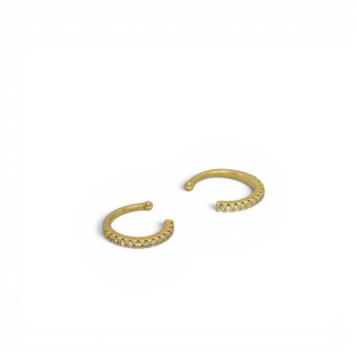 ARETES EAR CUFFS ZIRCONIAS CON BAÑO DE ORO