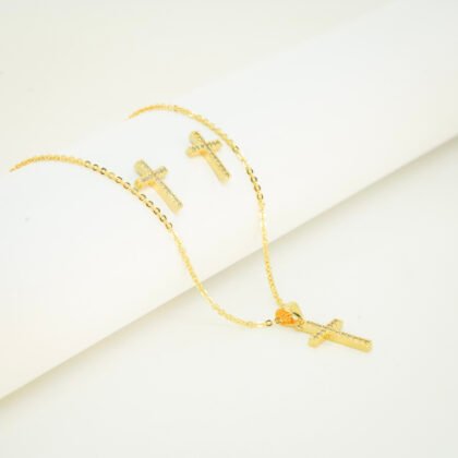 JUEGO ZIRCONIA BAÑO DE ORO