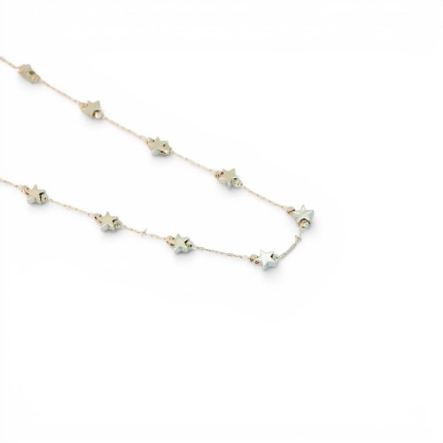 COLLAR ESTRELLAS LISO CON BAÑO DE RODIO