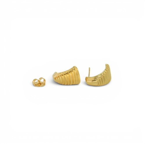 ARETES LISOS CON BAÑO DE ORO