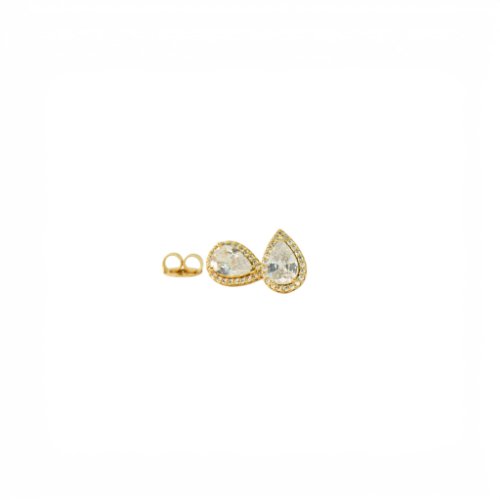 ARETES CRISTALES CON BAÑO DE ORO