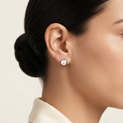 ARETES LISOS CON BAÑO DE RODIO