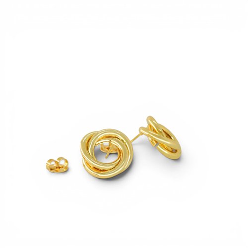 ARETES LISOS CON BAÑO DE ORO