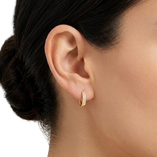 ARETES ZIRCONIA CON BAÑO DE ORO