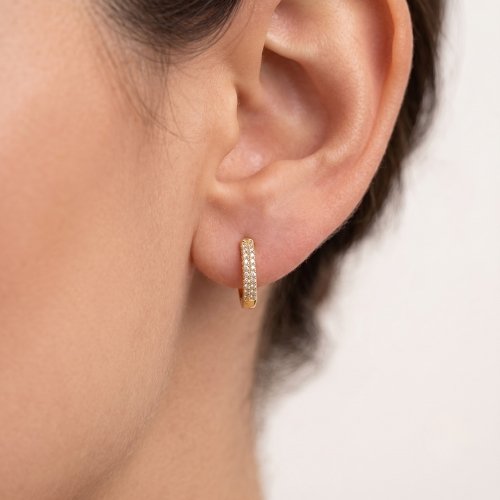 ARETES ZIRCONIAS BAÑO DE ORO