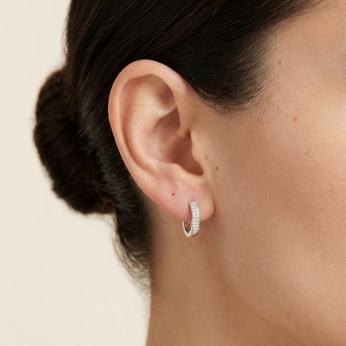 ARETES ZIRCONIA CON BAÑO DE RODIO