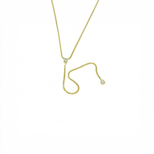 COLLAR LLARGO LISO ZIRCONIA CON BAÑO DE ORO