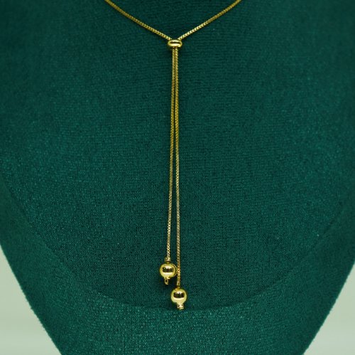 COLLAR LARGO LISO CON BAÑO DE ORO