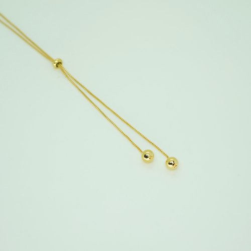 COLLAR LARGO LISO CON BAÑO DE ORO