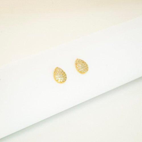 ARETES ZIRCONIA CON BAÑO DE ORO