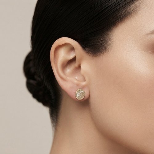 ARETES CRISTALES CON BAÑO DE ORO