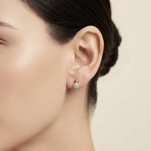 ARETES  ZIRCONIAS CON BAÑO DE ORO