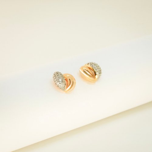 ARETES  ZIRCONIAS CON BAÑO DE ORO