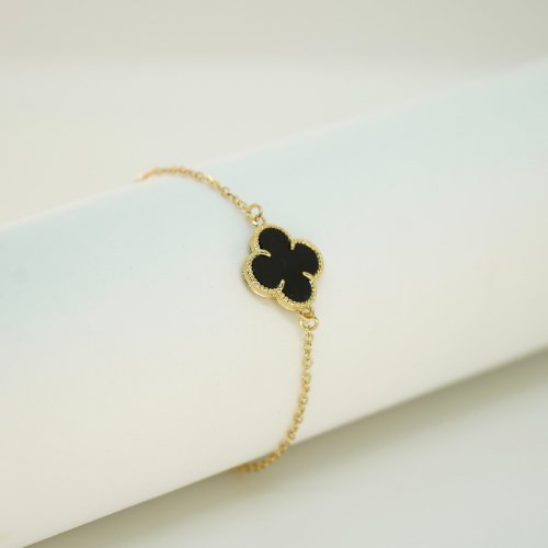 PULSERA TRÉBOL CON BAÑO DE ORO