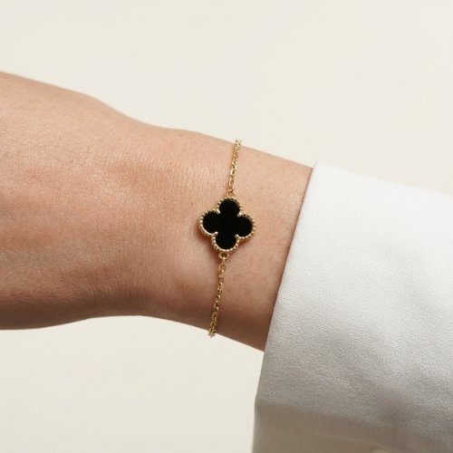 PULSERA TRÉBOL CON BAÑO DE ORO