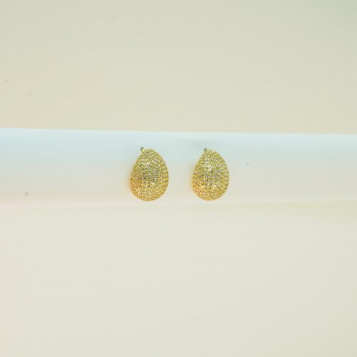 ARETES ZIRCONIAS CON BAÑO DE ORO