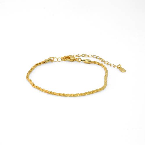 PULSERA CORDÓN TRENZADO BAÑO DE ORO