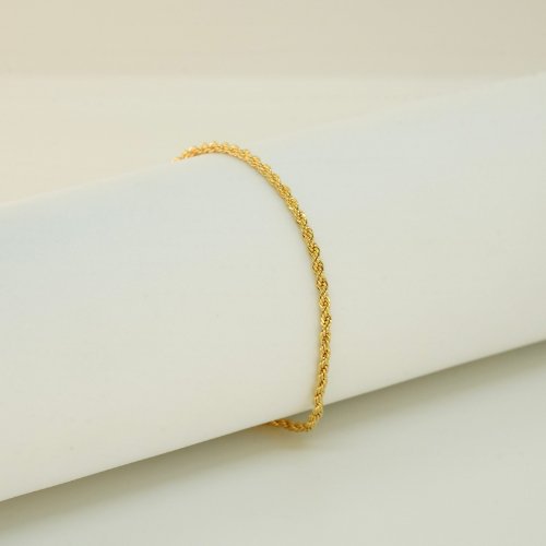 PULSERA CORDÓN TRENZADO BAÑO DE ORO