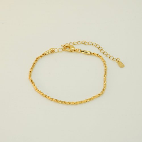 PULSERA CORDÓN TRENZADO BAÑO DE ORO