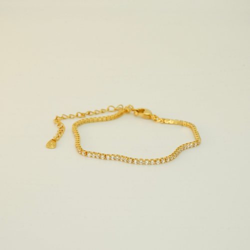 PULSERA ZIRCONIAS CON BAÑO DE ORO