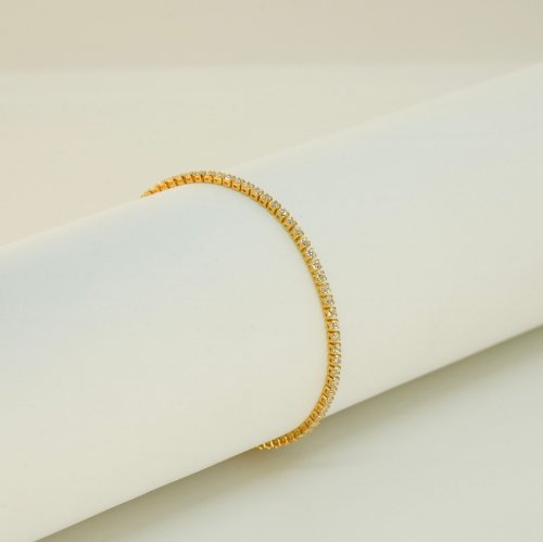 PULSERA ZIRCONIAS CON BAÑO DE ORO
