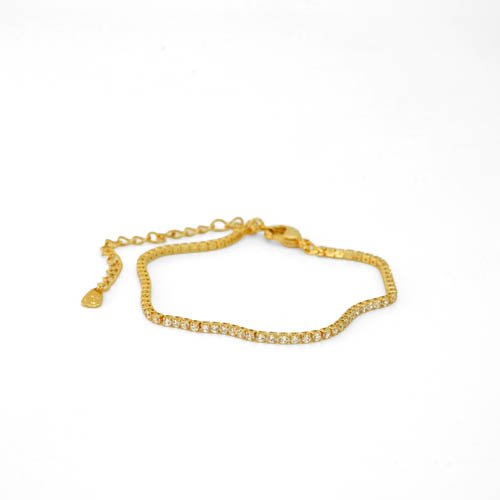 PULSERA ZIRCONIAS CON BAÑO DE ORO