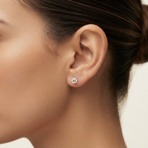ARETES CRISTAL Y  BAÑO DE RODIO