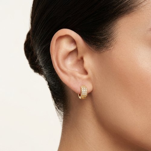 ARETES ZIRCONIAS CON BAÑO DE ORO