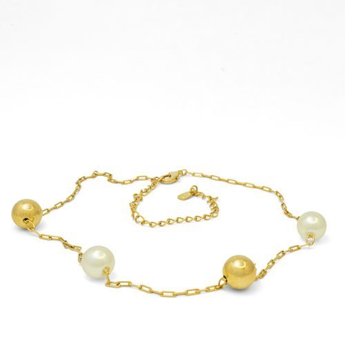 COLLAR BOLAS CON BAÑO DE ORO