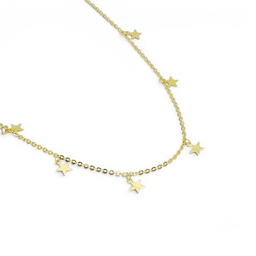 COLLAR CORTO ESTRELLAS CON BAÑO DE ORO