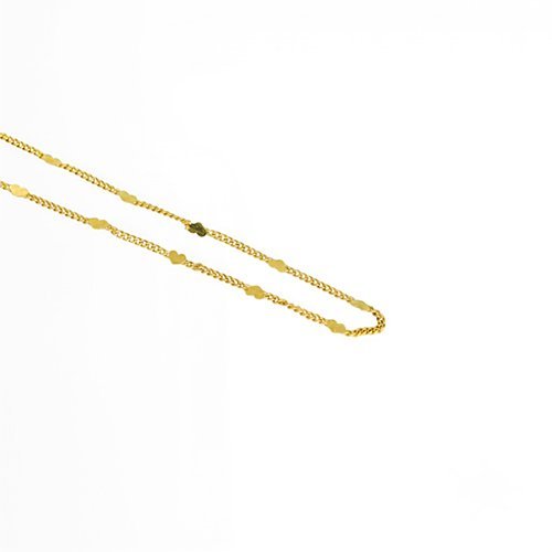 COLLAR CORTO LISO CON BAÑO DE ORO