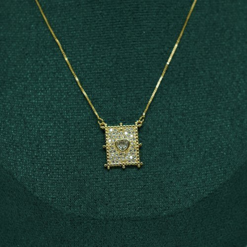 COLLAR CRISTAL CON BAÑO DE ORO