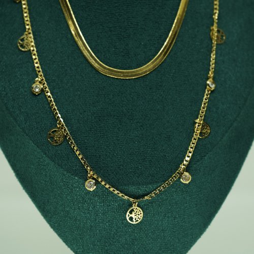 COLLAR DOBLE CON BAÑO DE ORO