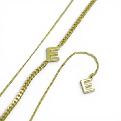 COLLAR DOBLE LETRA CON BAÑO DE ORO