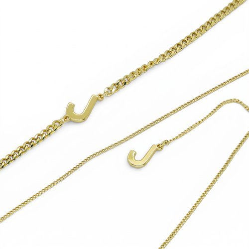 COLLAR DOBLE LETRA CON BAÑO DE ORO