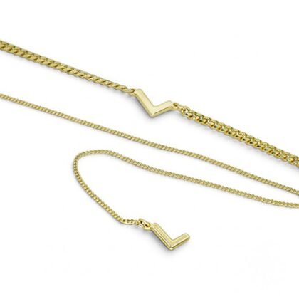 COLLAR DOBLE LETRA CON BAÑO DE ORO