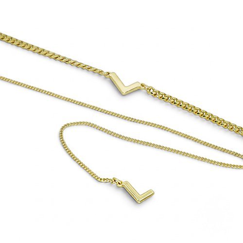 COLLAR DOBLE LETRA CON BAÑO DE ORO