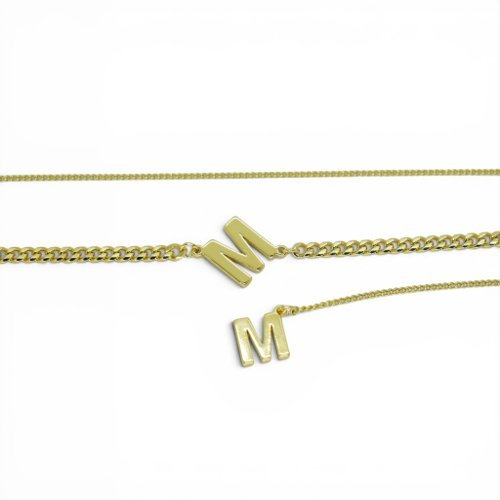 COLLAR DOBLE LETRA CON BAÑO DE ORO