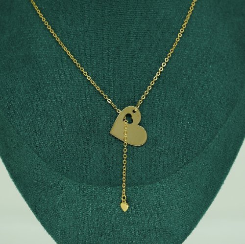 COLLAR LARGO LISO CON BAÑO DE ORO
