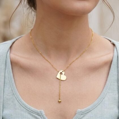 COLLAR LARGO LISO CON BAÑO DE ORO