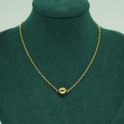 COLLAR LISO BOLA CON BAÑO DE ORO